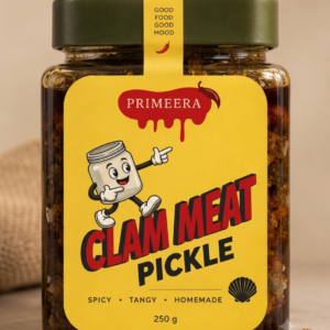 Primeera Authentic Kerala Clam Meat Pickle (250g) | Homemade Kakka Irachi Achar | Traditional Malabar Recipe | No Added Preservatives