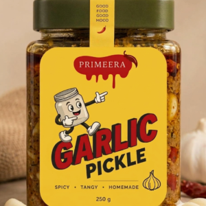 Primeera Authentic Malabar Garlic Pickle (250g) | Homemade Veluthulli Achar | Traditional Kerala Recipe | No Added Colours & Preservatives