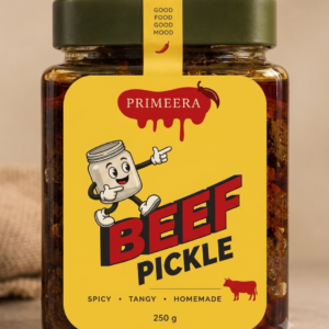 Primeera Authentic Malabar Beef Pickle (250g) | Homemade Kerala Meat Achar | Traditional Spicy Beef Preserve | No Added Preservatives